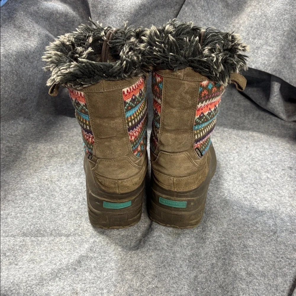 The North Face Shellista II Lace Up Boots Girls 3 Faux Fur Trim Nordic
